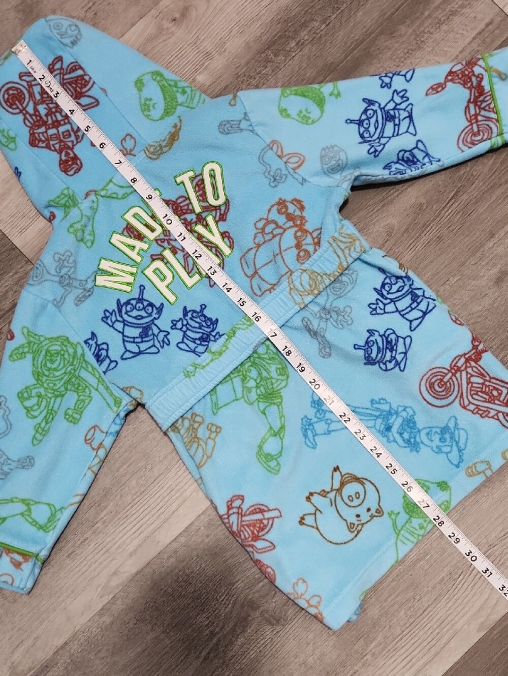 Disney Toy Story Kids Beach Bath Robe Hood Light Blue Green Satin Accent  Sz 4 - Picture 8 of 13